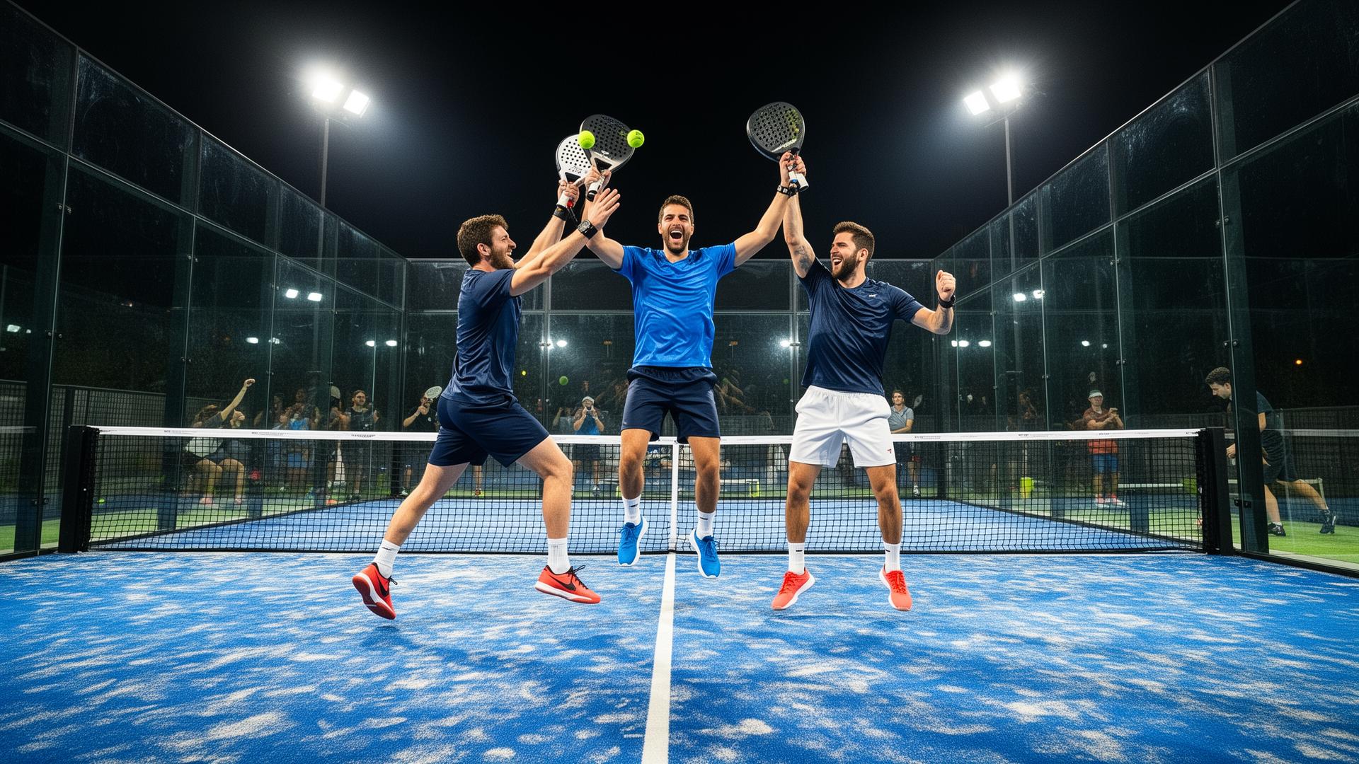 Padel spelers in actie